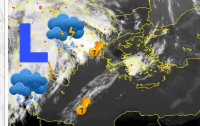 Στην Ιταλία βρίσκεται τώρα το βαρομετρικό χαμηλό που θα φέρει βροχές – δορυφορική εικόνα