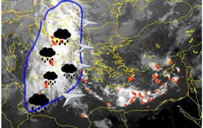 Δορυφορική εικόνα: Το μέτωπο βροχων πλησιάζει την Ελλάδα